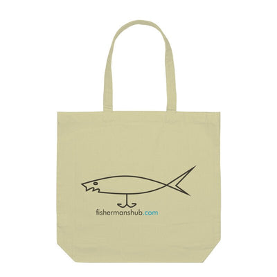 Fishermanshub.Com Logo Anglers Tote Bags - FishermanshubHalf WhiteWith Zipper