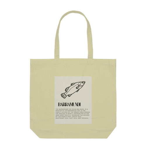 Barramundi Asian Sea Bass Tote Bags For Anglers - FishermanshubHalf WhiteWith Zipper