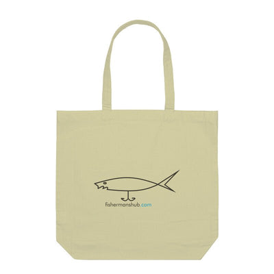 I Love Fishing & Fishermanshub.com Logo Anglers Tote Bag - FishermanshubHalf WhiteWith Zipper