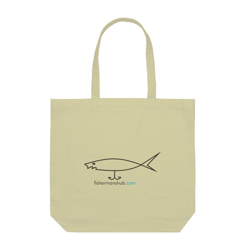 I Love Fishing & Fishermanshub.com Logo Anglers Tote Bag - FishermanshubHalf WhiteWith Zipper