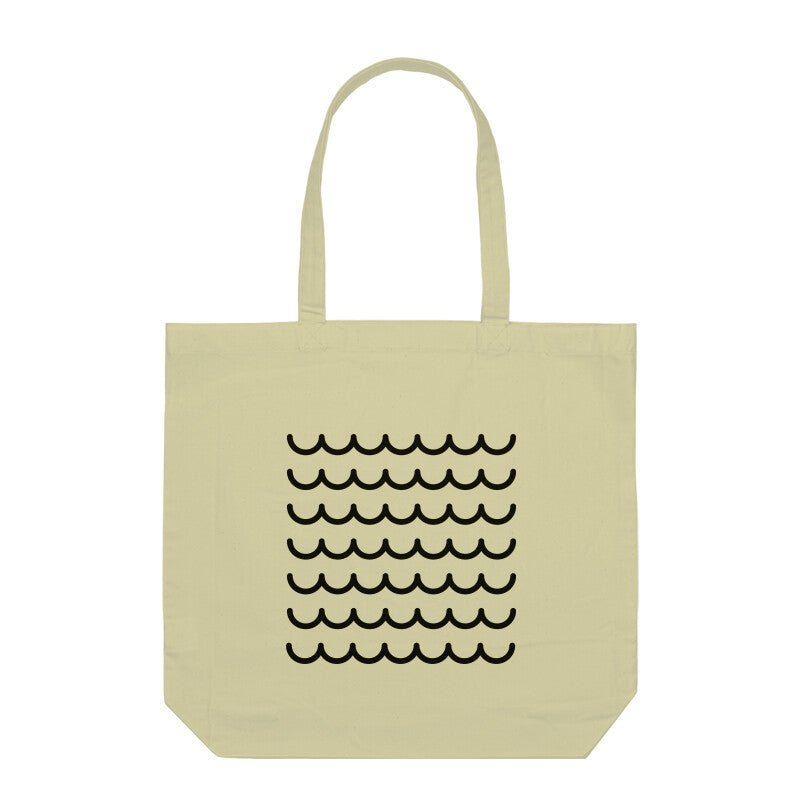 Water Waves + Fish And Hooks Anglers Marketing Tote Bag - FishermanshubHalf WhiteWith Zipper