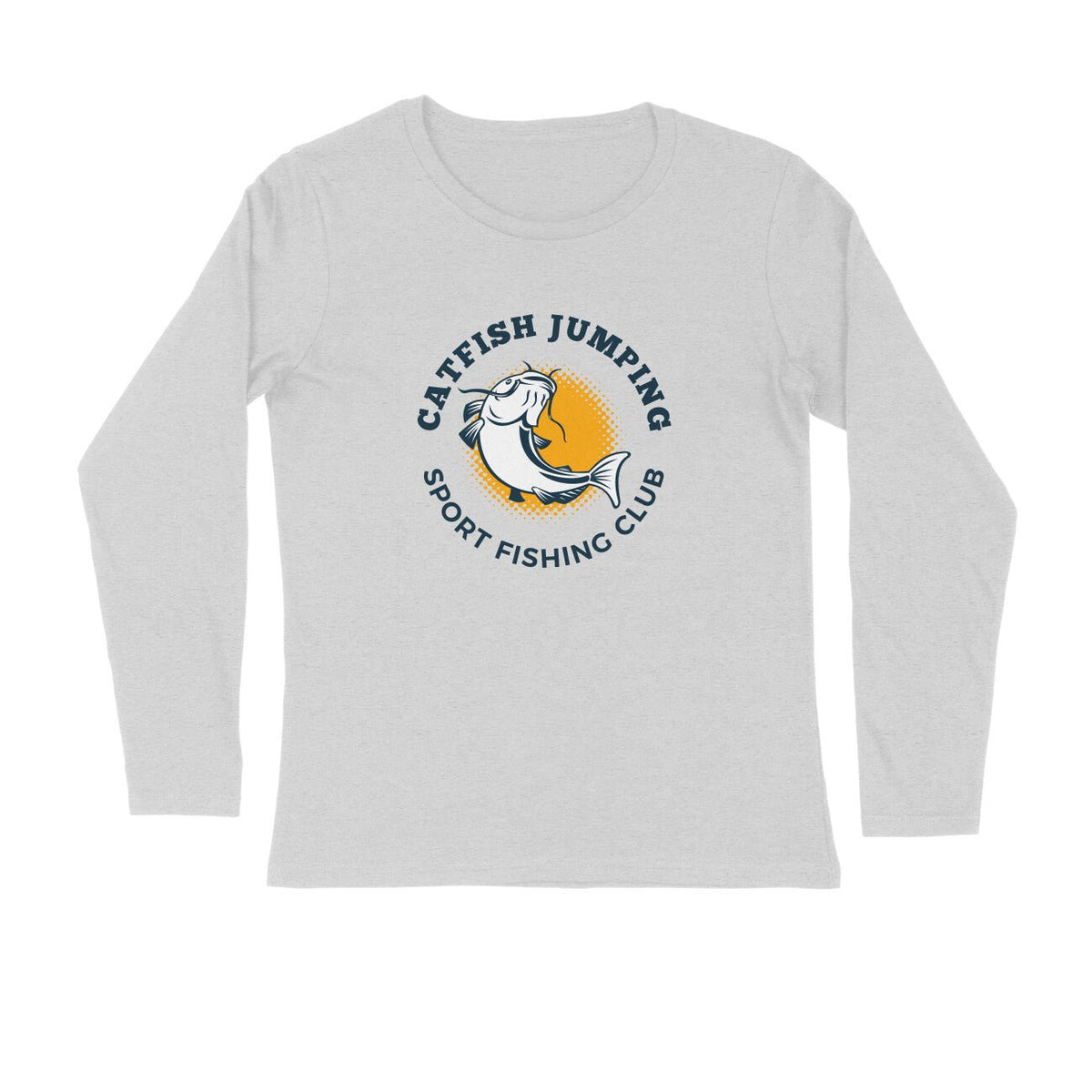 Men's Angling T-Shirt's - Catfish Jumping - Round Neck | Long Sleeves