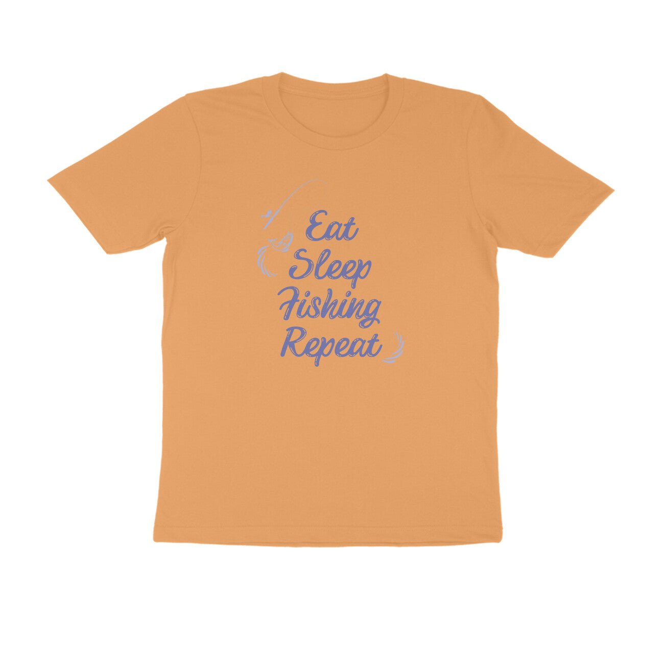 पुरुषों की एंगलिंग टी-शर्ट - ईट स्लीप फिशिंग रिपीट - गोल गर्दन | छोटी बाजू