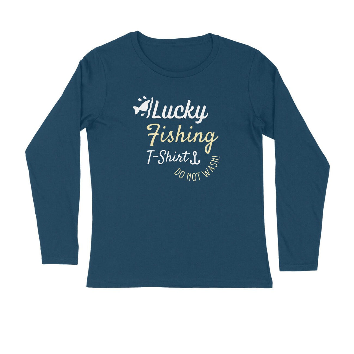 Men's Angling T-Shirt's - Lucky Fishing T-Shirt, Do Not Wash | Round Neck | Long Sleeves |