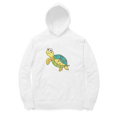 Mens / Woman's Angling Hoodie | Sea Creatures Toon Series |Happy Sea Turtle | Hoodie