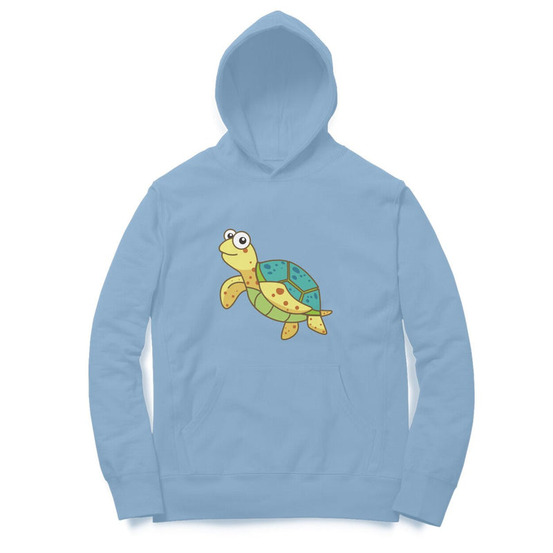 Mens / Woman's Angling Hoodie | Sea Creatures Toon Series |Happy Sea Turtle | Hoodie