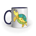 Angler's Mugs| Sea Creatures Toon Series | Happy Sea Turtle | Coffee Mugs | - fishermanshubDark Blue