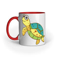 Angler's Mugs| Sea Creatures Toon Series | Happy Sea Turtle | Coffee Mugs | - fishermanshubRed