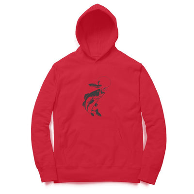 Mens / Woman's Angling Hoodie | Fish On Front + Fishermanshub.com Logo Behind| Hoodie