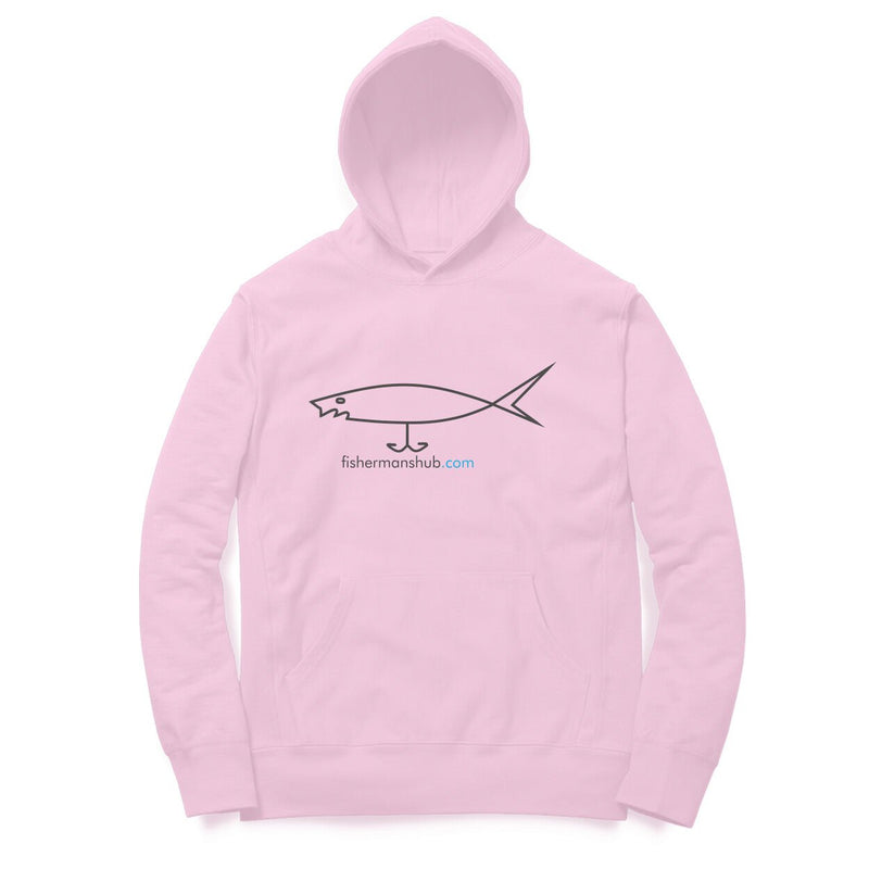 Men's Angling T-Shirts | Fishermanshub.com Logo Front + Forever Fishing Behind| Hoodie - FishermanshubLight PinkXS