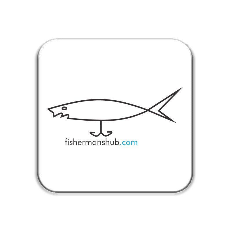 Fishermanshub.com Logo Coasters - FishermanshubSquare