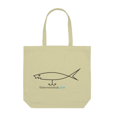 Fishermanshub.Com Logo Anglers Tote Bags - FishermanshubHalf WhiteWith Zipper
