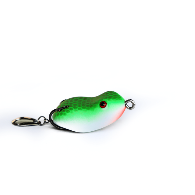 Lucana Argus Frog Lure Topwater with Spinner | 3.5 Cm | 8 Gm | Floating - fishermanshub3.5 CmGreen