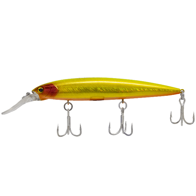 Lucana Sparrow Hard Bait Plastic Lures Red Head Gold