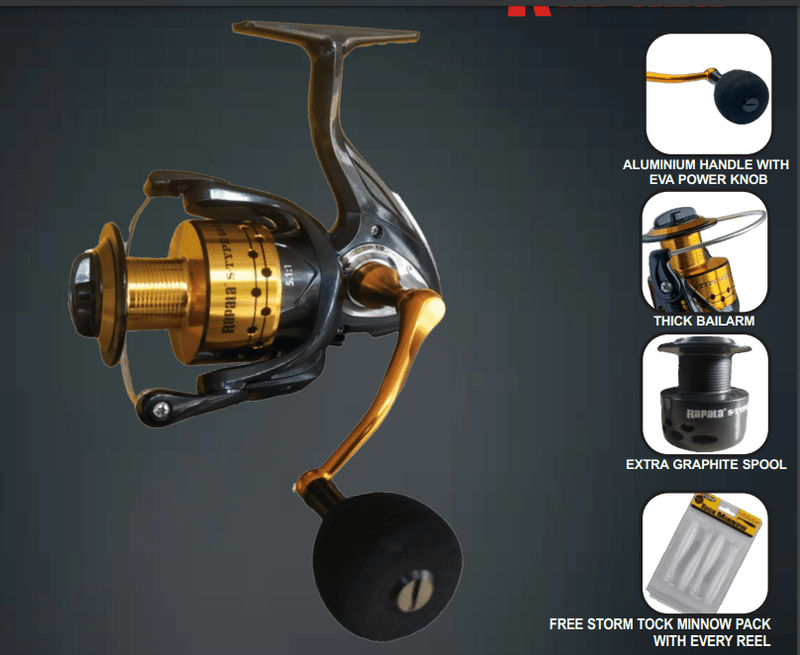 Rapala S-Type Gold Edition Spinning Reel | 50 GE | 60 GE | - fishermanshubS-Type 50 GE